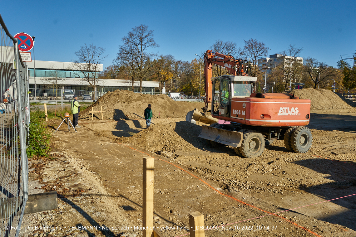 15.11.2022 - Baustelle an der Quiddestraße Haus für Kinder in Neuperlach